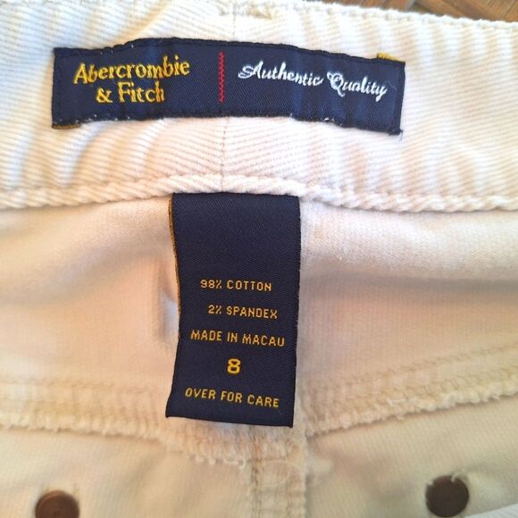 Y2K Abercrombie & Fitch Flared Corduroy Jeans Pants Side Slit Zip Pockets size 8 - Picture 3 of 16